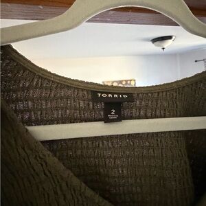 Torrid Textured Olive Blouse